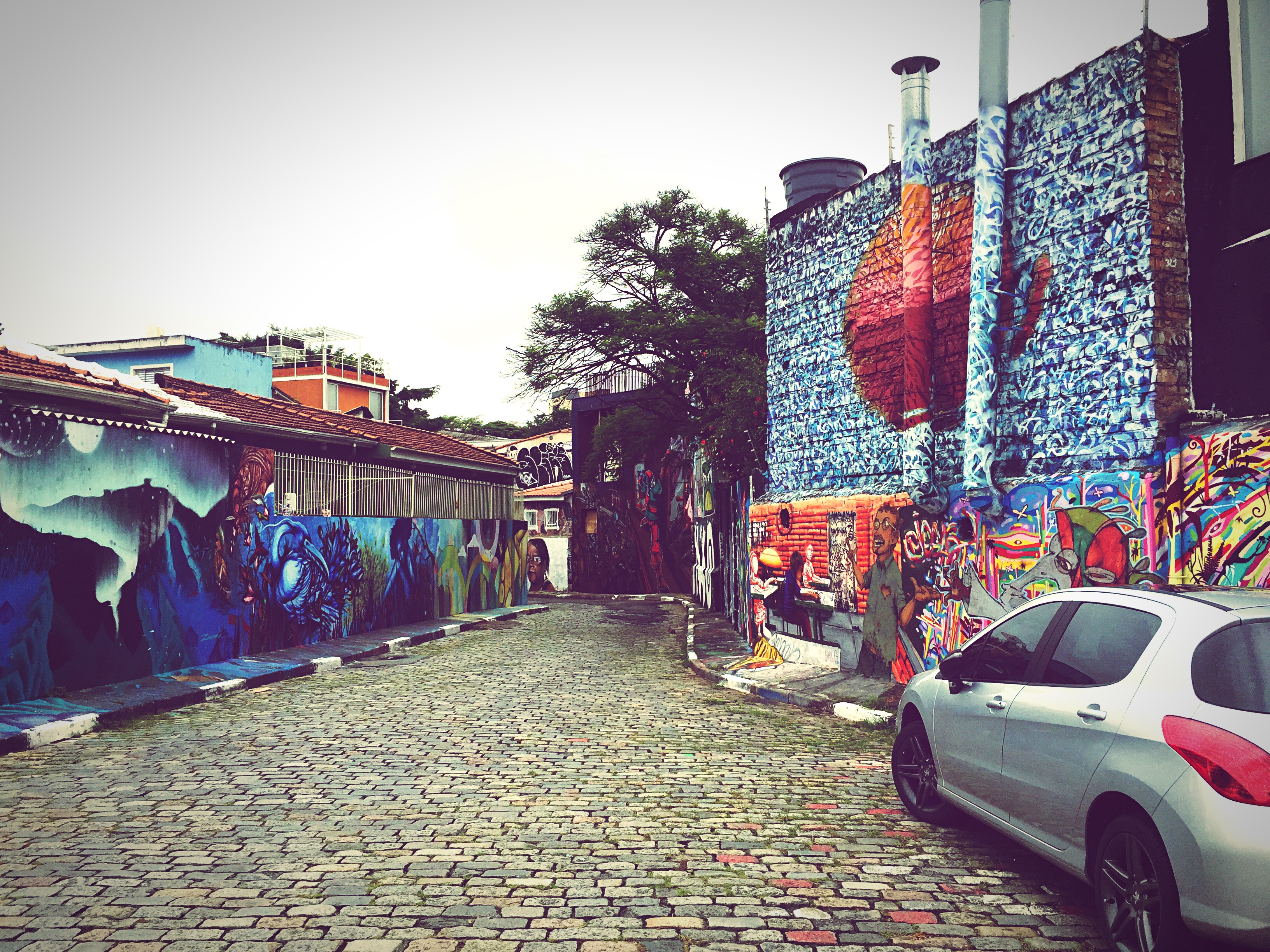 des graffitis d artistes locaux sur le mur de la rue