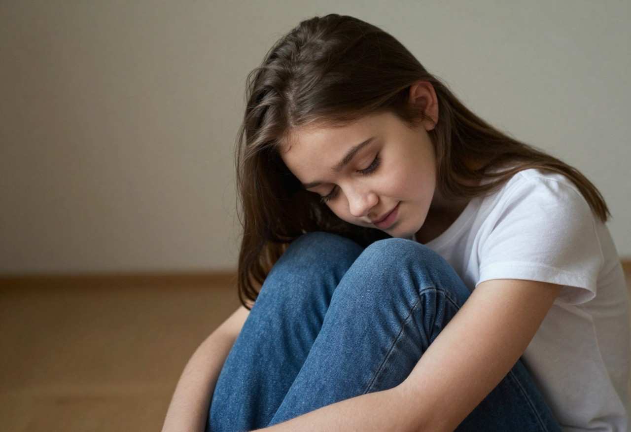 jeune fille déprimée